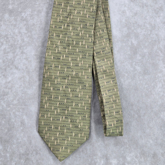 Joseph Abboud Green Geometric Stripe Executive Corporate Dot Men's Neck Tie