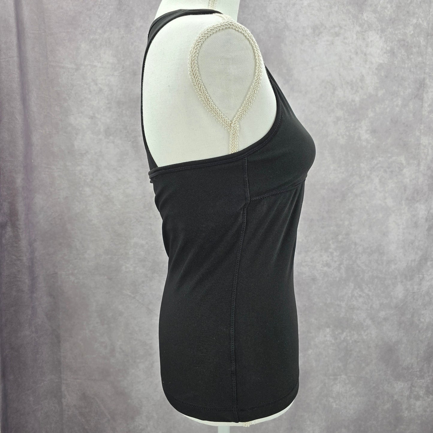 Danskin Now Black Crisscross Sleeveless Racerback Activewear Tank Top Small