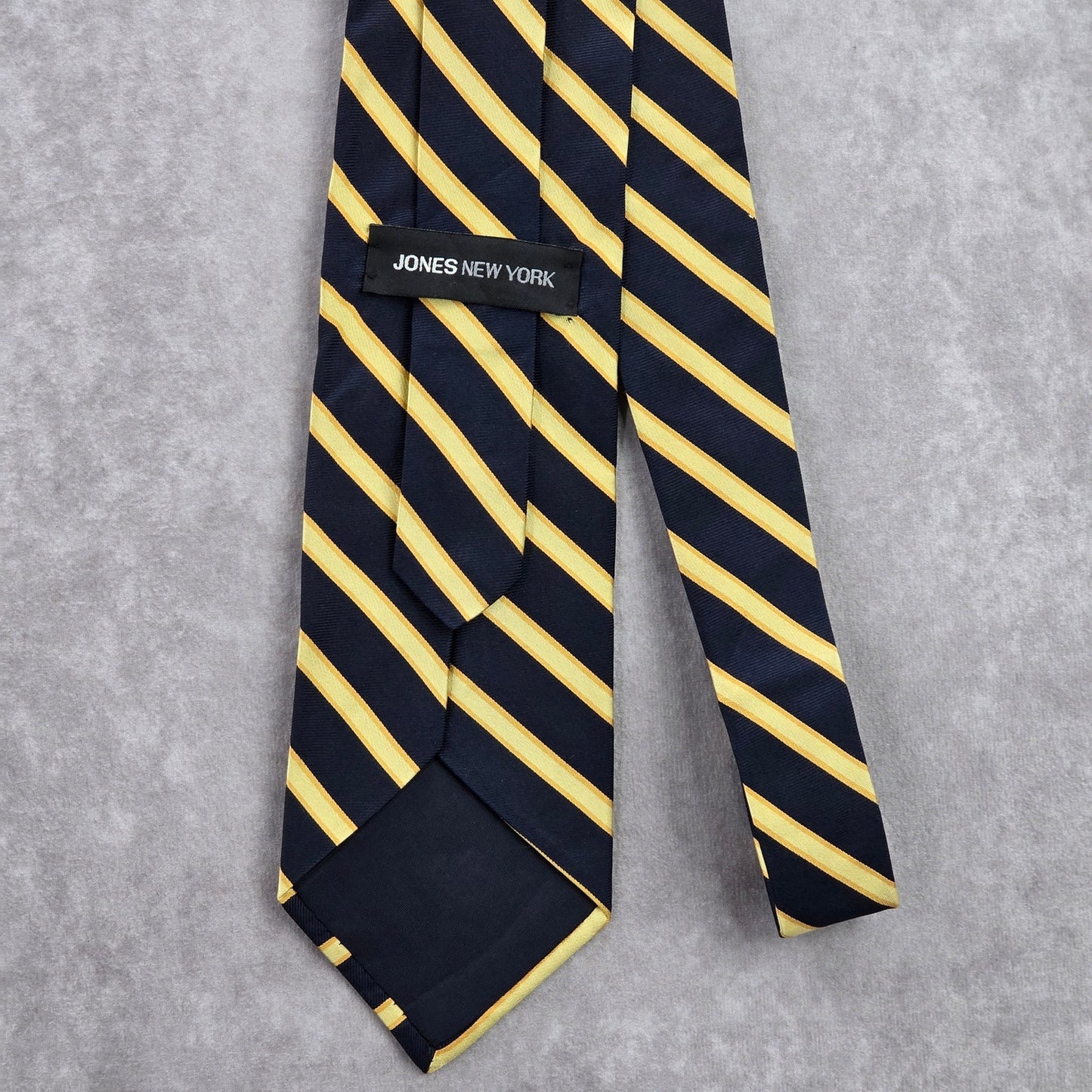 Jones New York Blue Yellow Stripe 100% Silk Men's Neck Tie NWOT