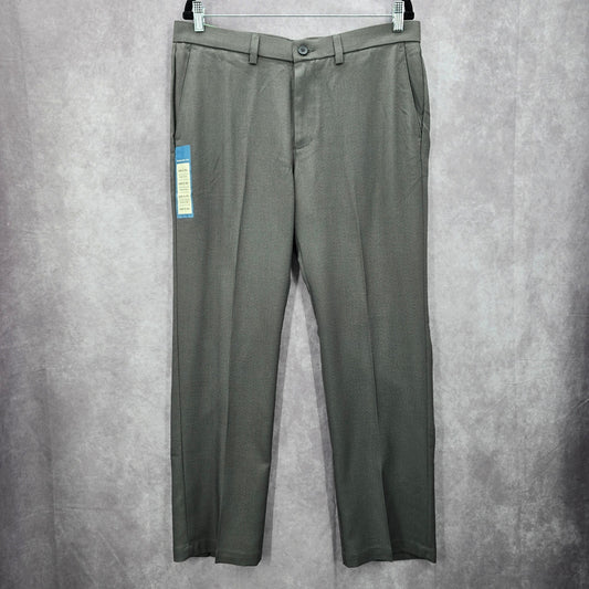 Haggar Graphite Gray Melange Performance Pants Bottoms Straight Fit 34Wx30L