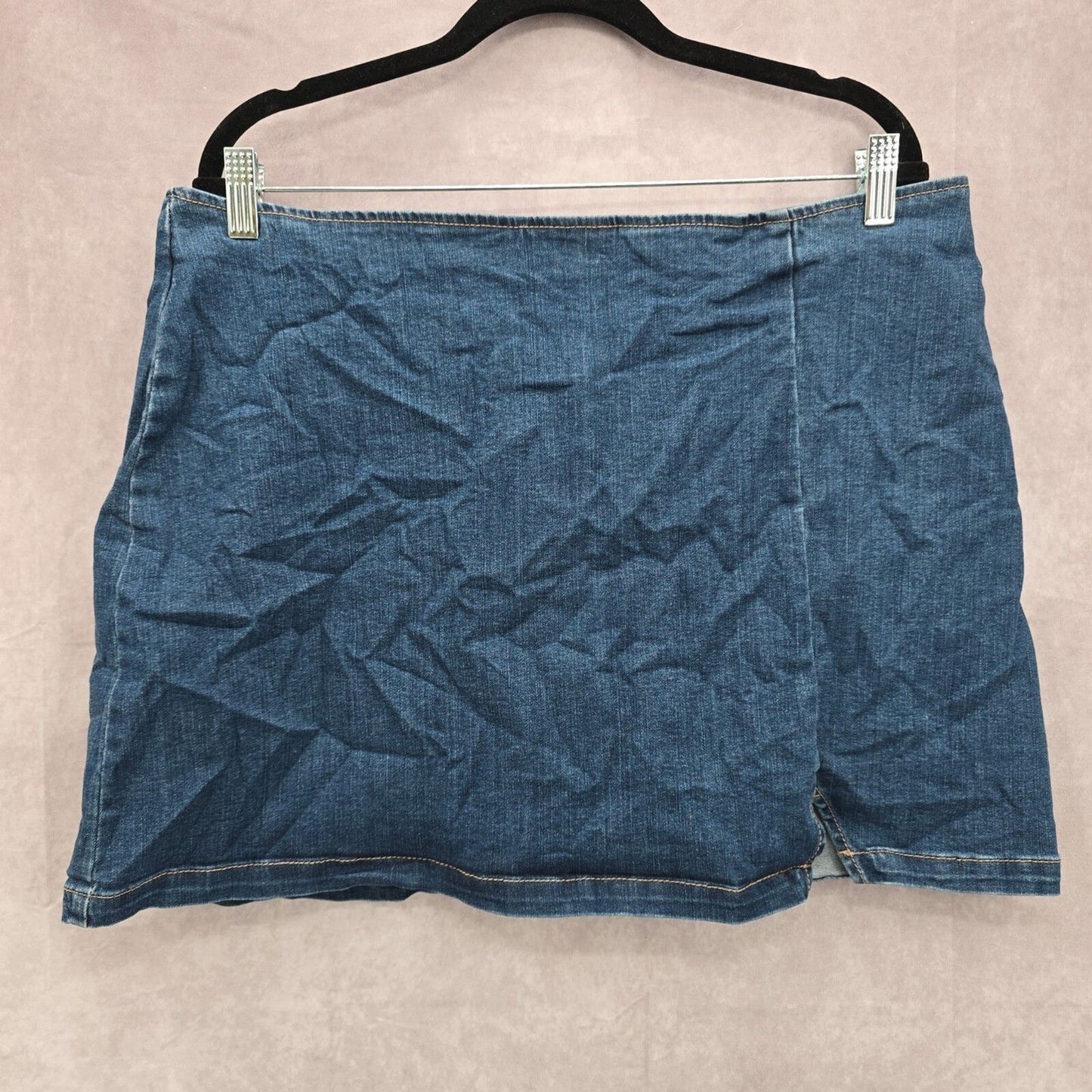 Wild Fable Blue Denim Jeans Short Mini Skirt Zip Up Size 18