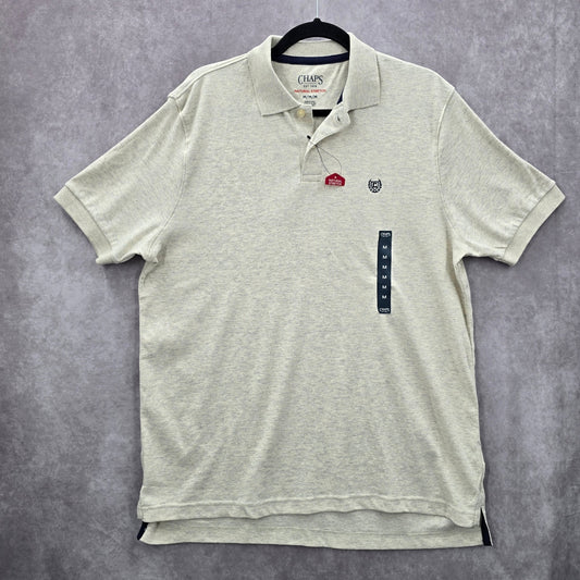 Chaps White Cream Short Sleeve Polo Top Shirt Stretch Shirt Mens Medium