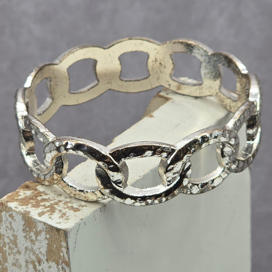 Zara Silver Chain Circle Link Boho Metal Bracelet Fashion Jewelry NWOT JB4-11