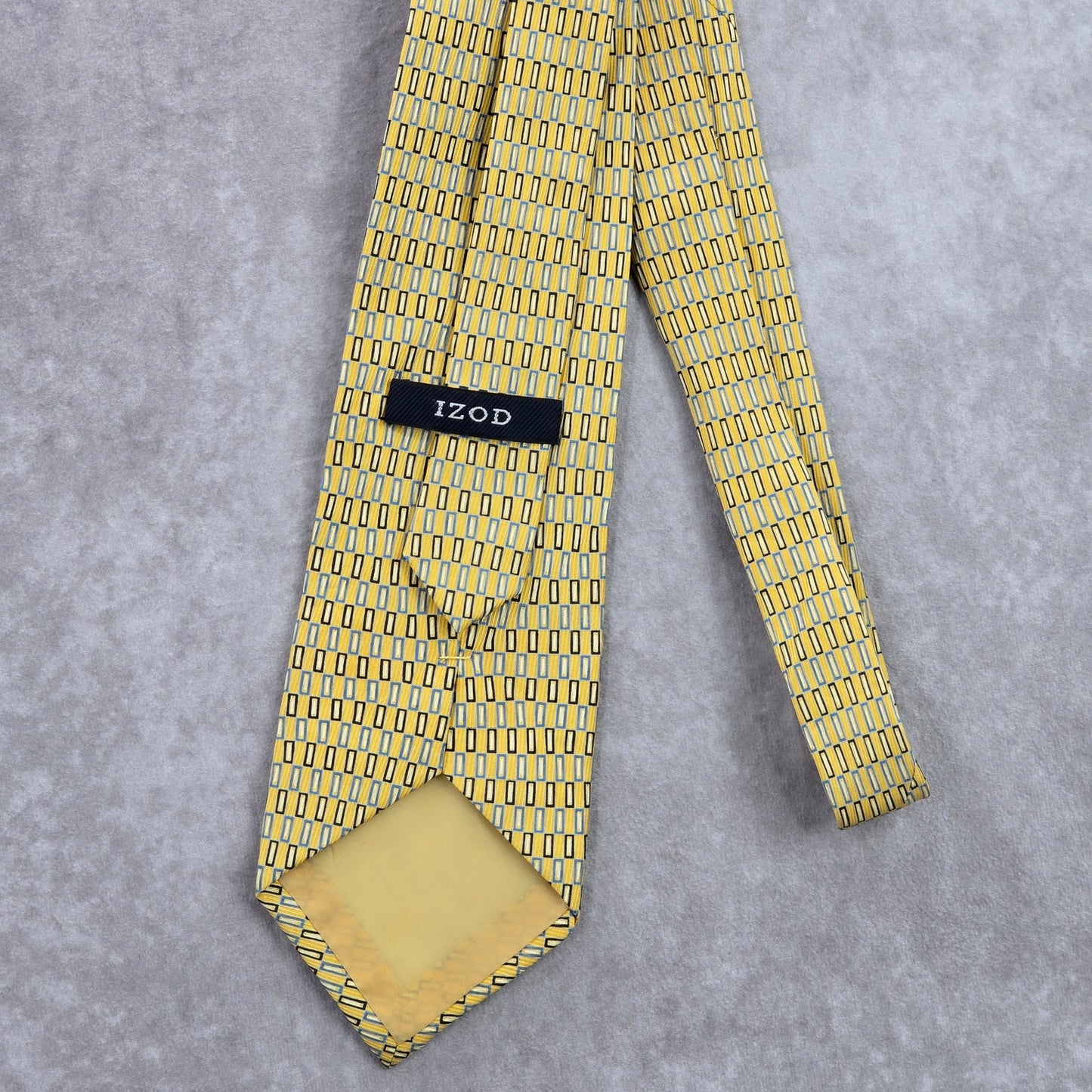 IZOD Geometric Yellow Blue Executive Corporate Silk Neck Tie Men's
