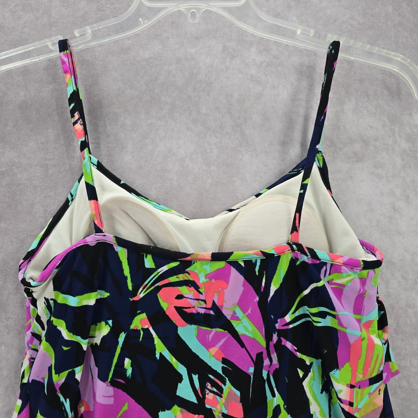 Caribbean Joe Purple Padded Swimwear Tankini Tank Top Medium M 10