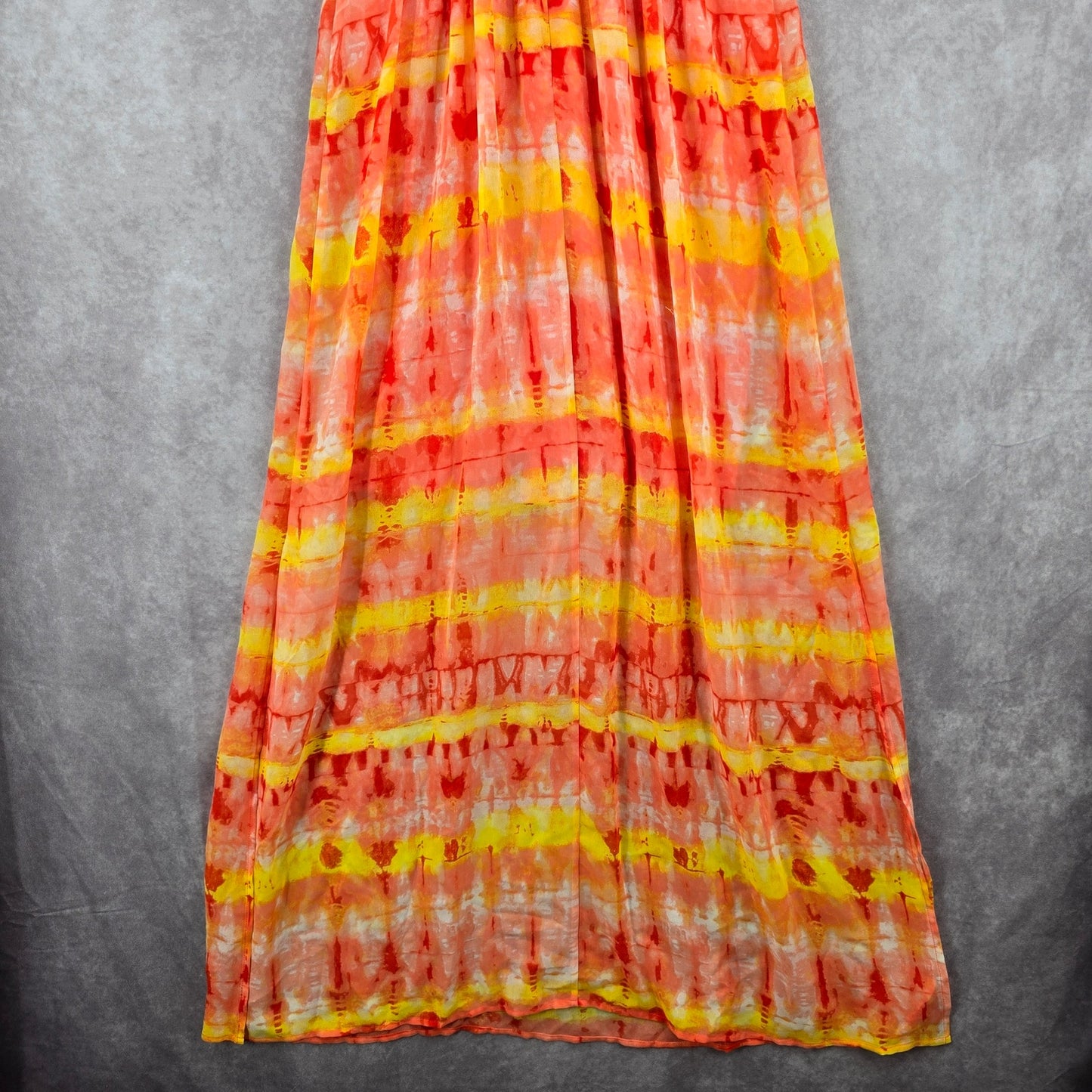 Calvin Klein Orange Sleeveless Maxi Long Slit Dress Extra Small XS