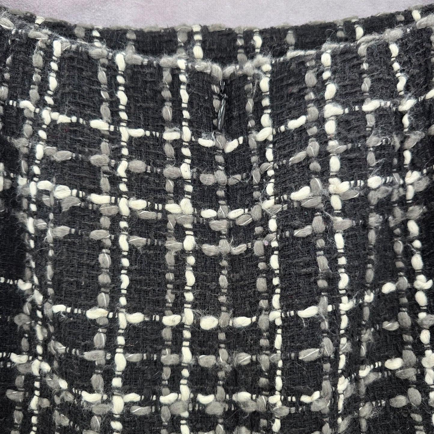 Ann Taylor Black Weave Plaid Tartan Preppy Mini Short Petite Skirt 6P