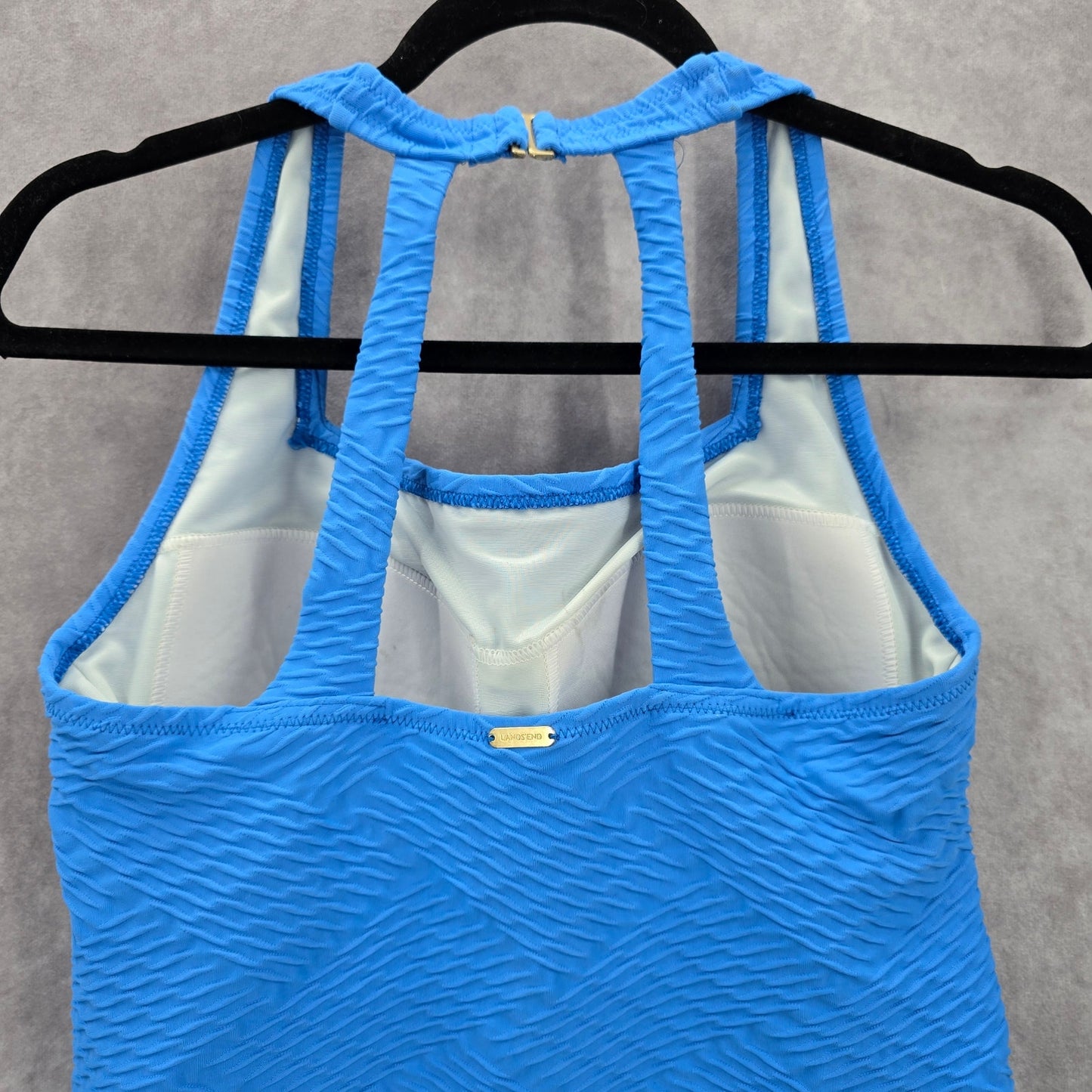 Lands' End Blue Racerback Padded Swimwear Tankini Top S Small 6