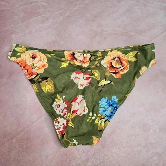 Cupshe Green Floral Bikini Bottom Swimwear Size Large