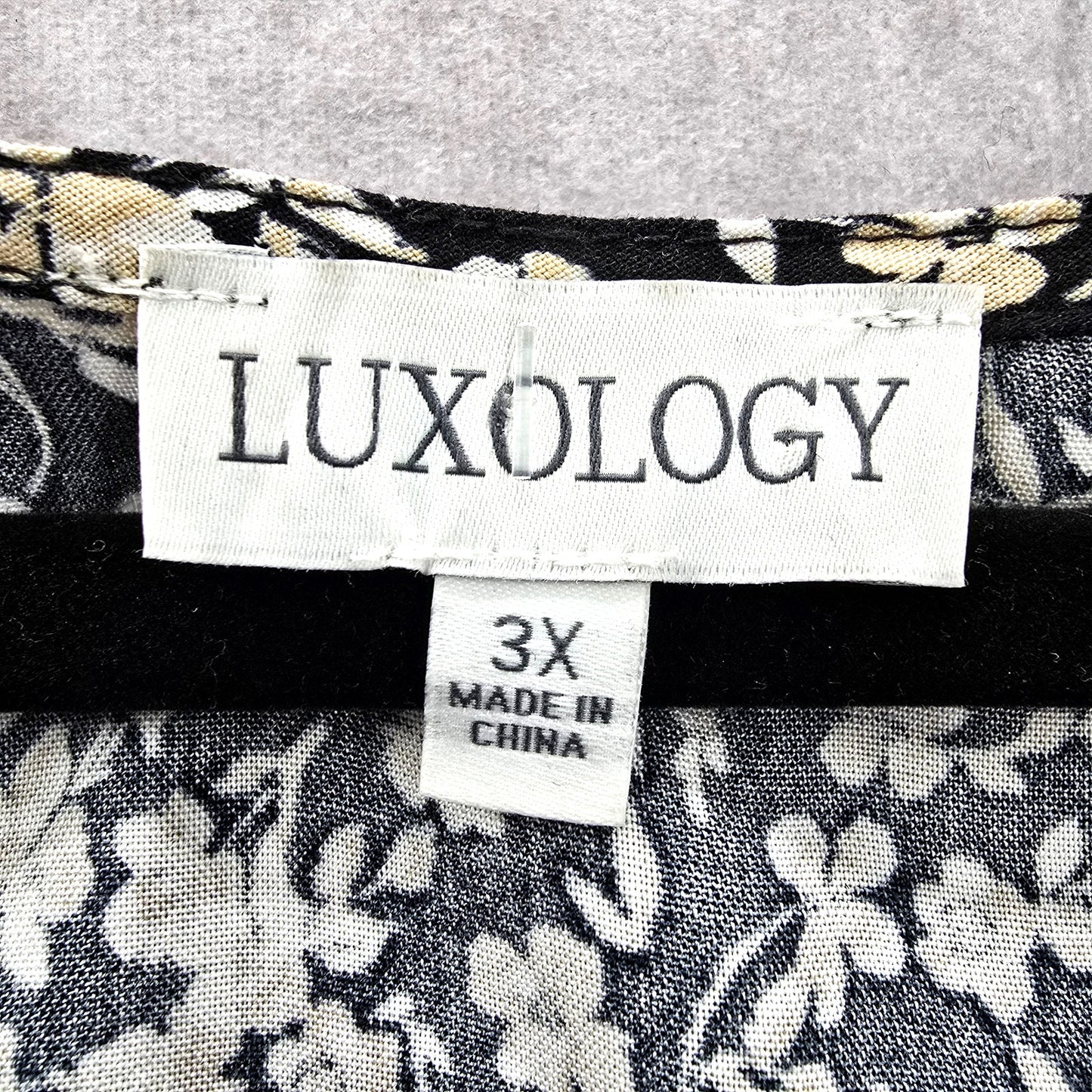 Luxology Black White Floral Flare V Neck Midi Short Sleeve Lace Dress Plus 3XL