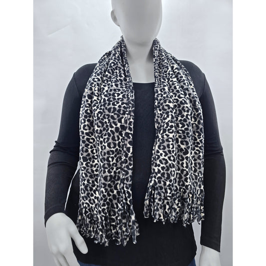 Animal Print Fringe Y2K Scarves Resort Whimsy Goth Cottage Cozy Chic Scarf OS
