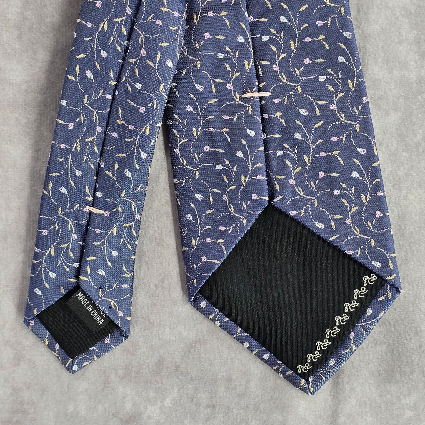 Joe Smith New York Purple Silver Floral Geometric Executive Silk Men's Neck Tie