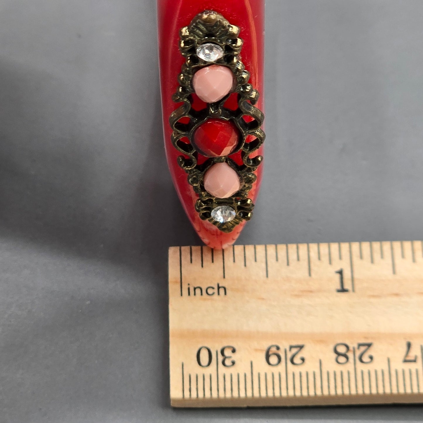 Red Resin Square Circle Costume Rhinestone Gems Bracelet Fashion Jewelry JB4-21