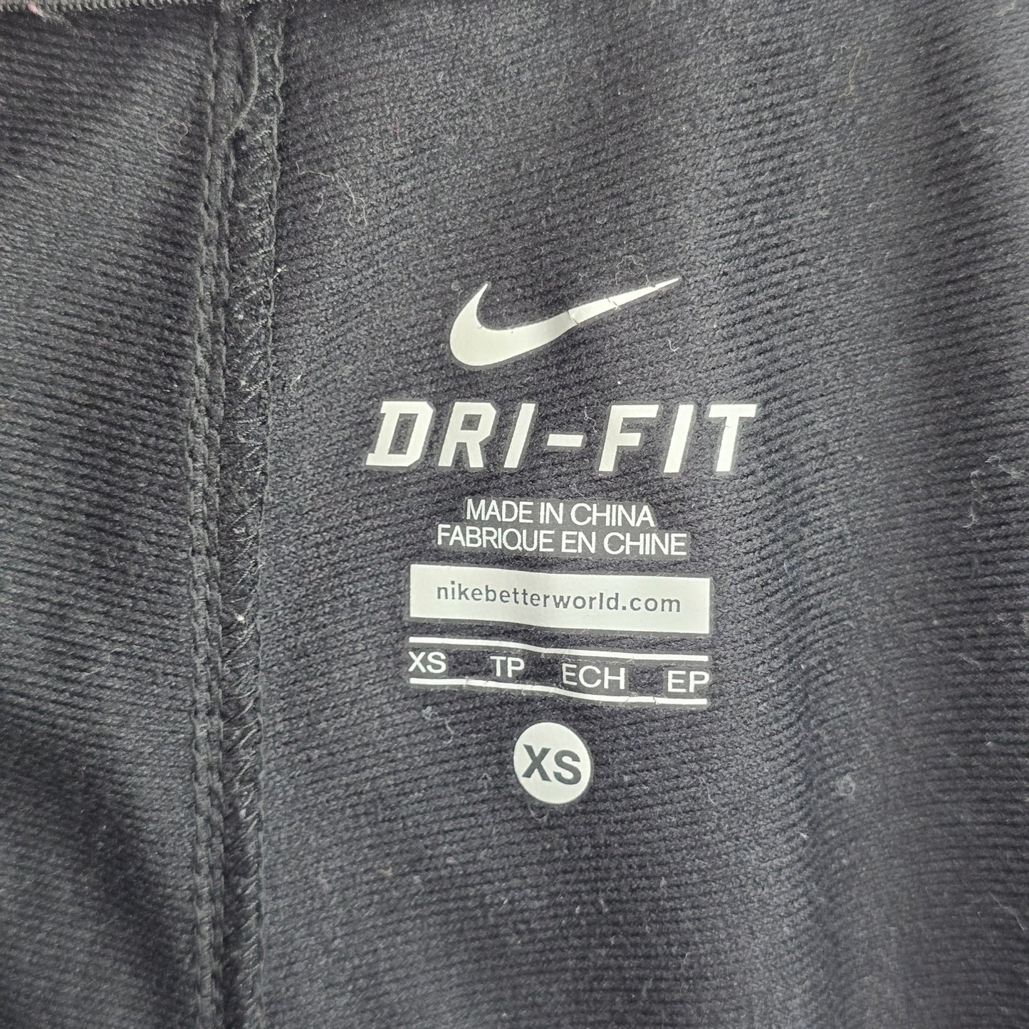 Nike Black Cropped Capri Pull On Athletic Running Jogger Pants Extra Small XS