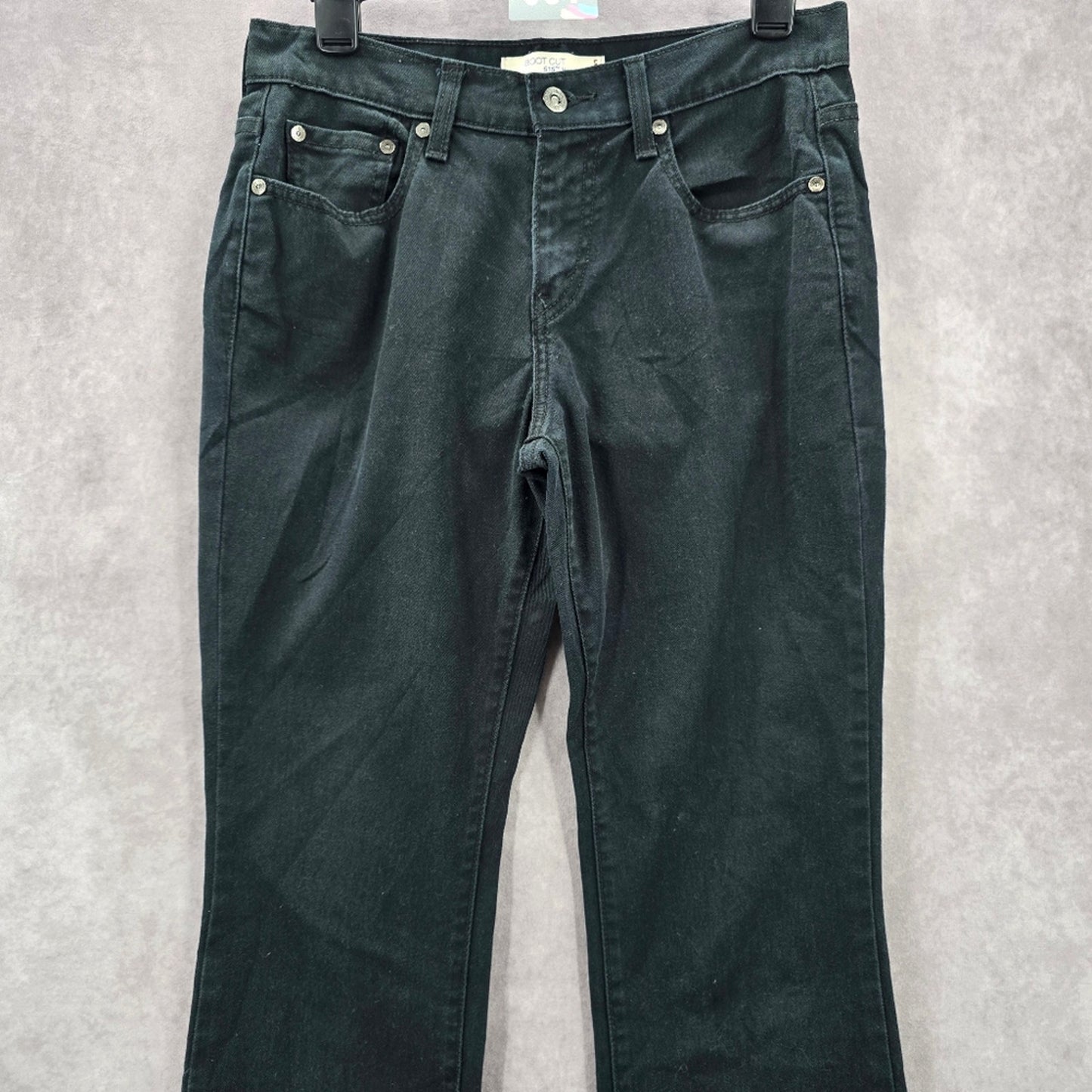 051. Levi's 515 Black Boot Cut Flare Denim Pants Jeans 4 Medium