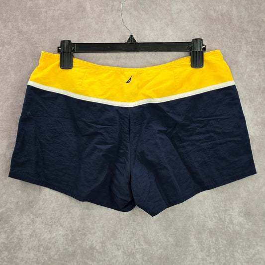 Nautica Blue Yellow Zipper Swimwear Board Shorts Bottoms Pants Small