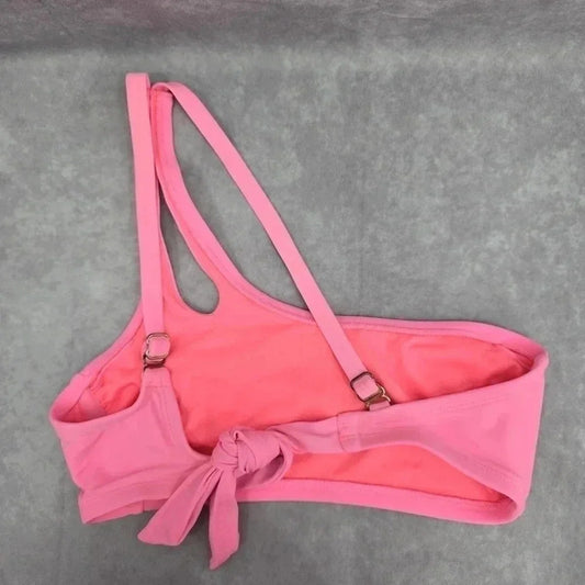 Xhilaration Pink Bikini Top One Shoulder Cutout Swimwear Swimsuit Small