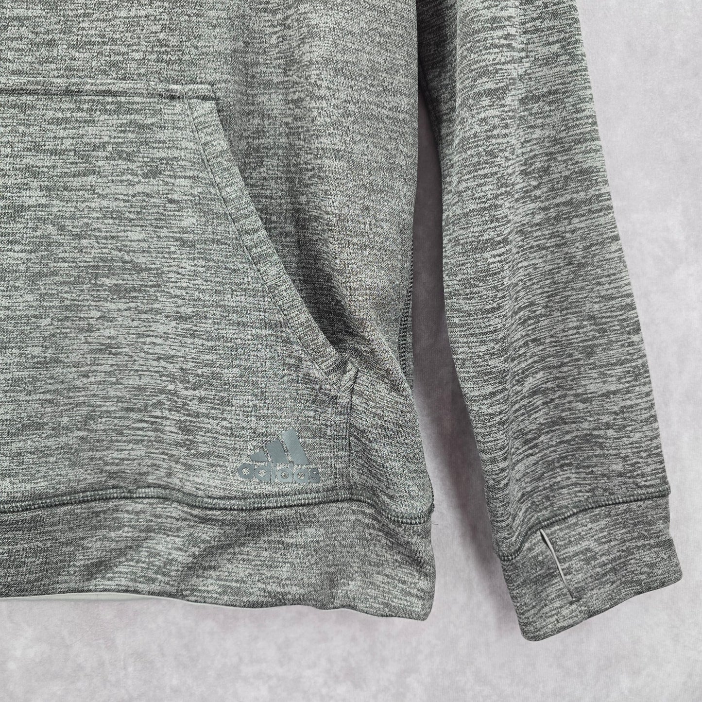 Adidas Gray Active Sport Pullover Long Sleeve Performance Hoodie Mens Medium