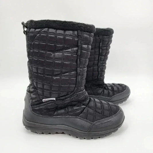 Mountrek Lisa Quilted Insulated Nylon Woman's Snow Boots Black Size 7.5
