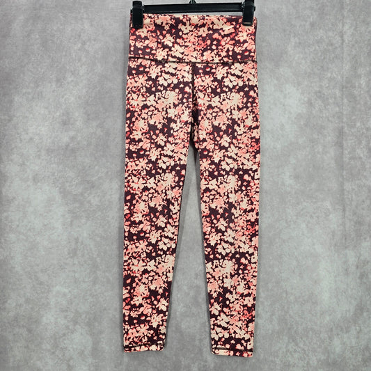 Aerie Chill Play Move Red Pink Floral Offline Ankle Leggings Pants Skinny Small