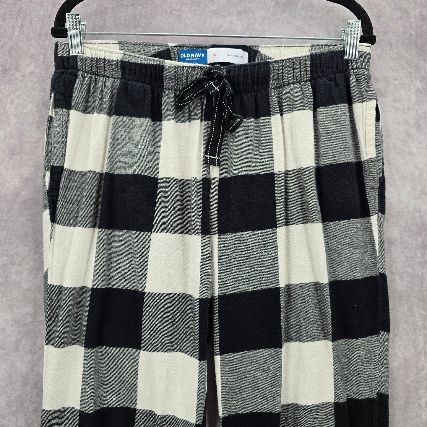 Old Navy Black White Gingham Maternity Lounge Pajama Bottoms Pants Small