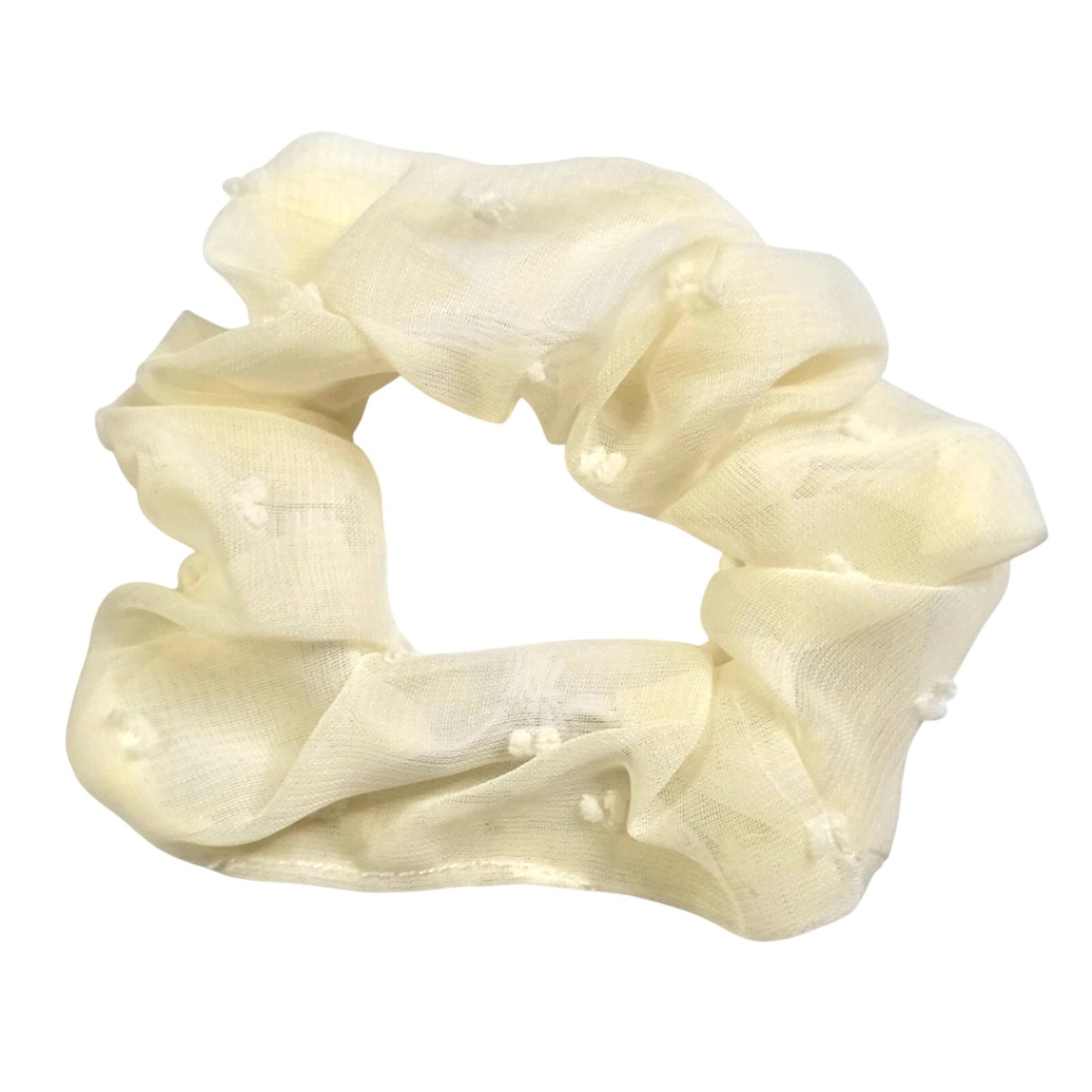 Ivory Cream Dot Accessories Scrunchie Hair Tie Hair Band Elastic Stretch SB2