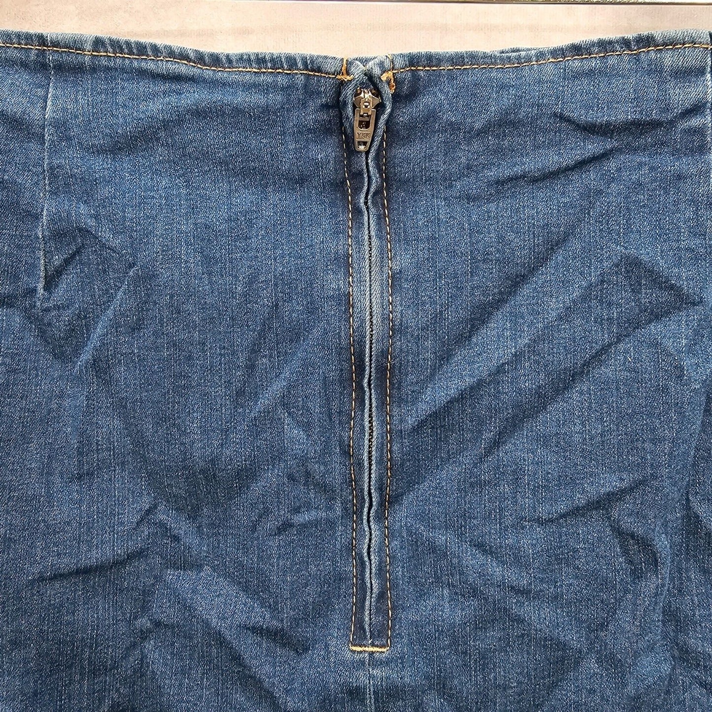 Wild Fable Blue Denim Jeans Short Mini Skirt Zip Up Size 18