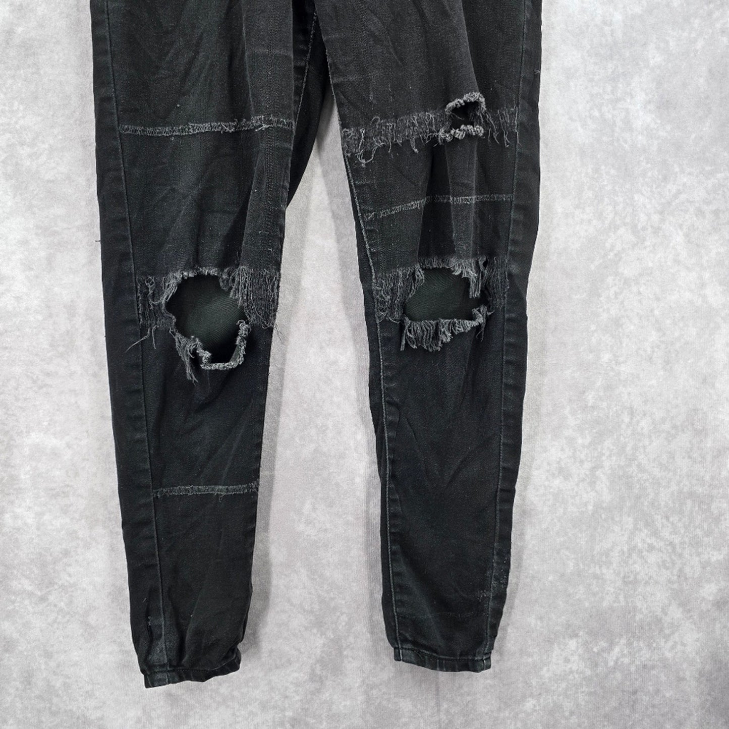 028. Blue Savvy Black Skinny Pants Denim Distressed Jeans 5/27