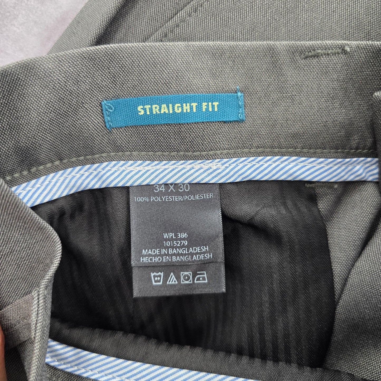 Haggar Graphite Gray Melange Performance Pants Bottoms Straight Fit 34Wx30L