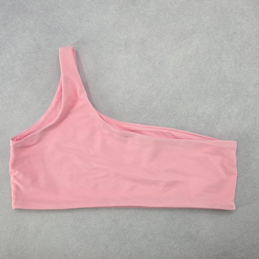 Zaful Pink One Shoulder Sports Bra Active Beach Bikini Swim Top S Small