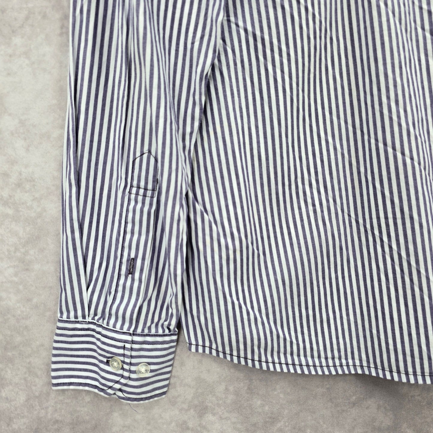 Arrow Purple White Stripes Button Down Long Sleeve Cotton Mens Shirt Medium