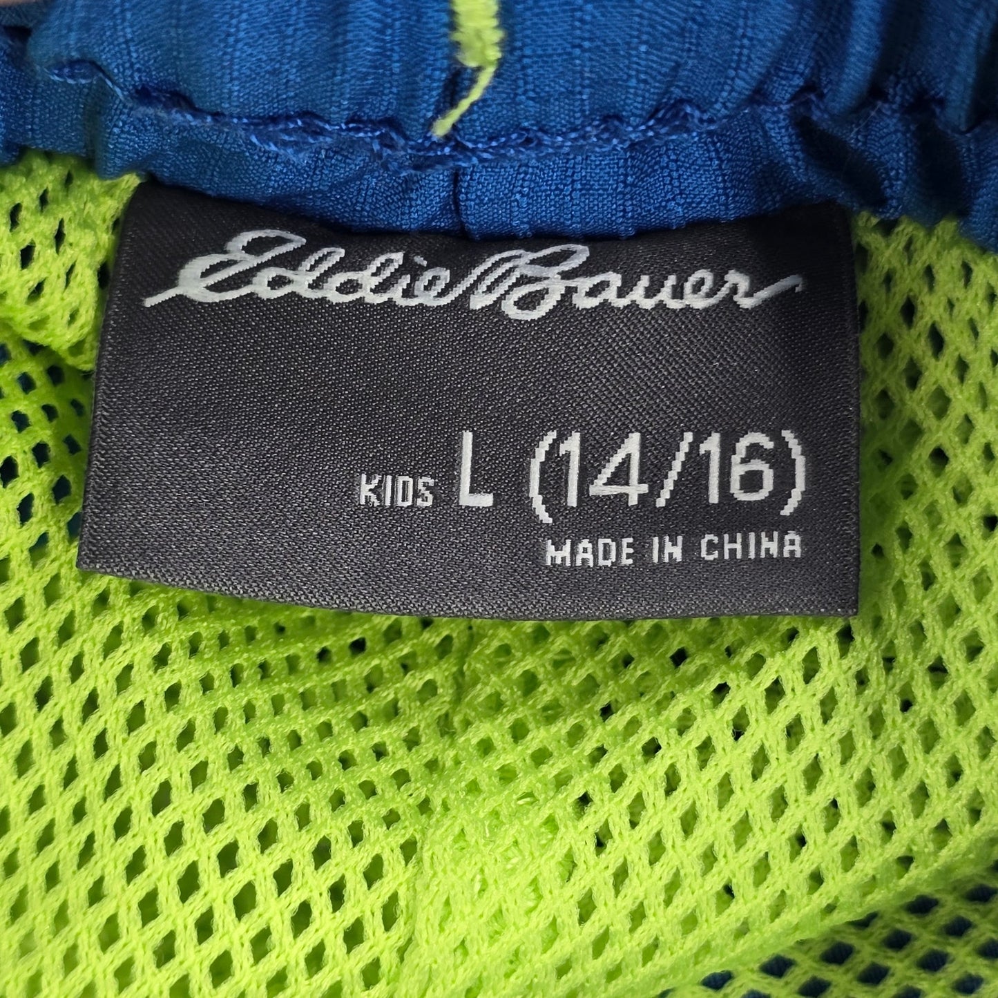 Eddie Bauer Blue Swim Board Shorts Mesh Youth Boys Kids L 14/16