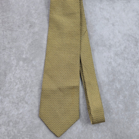 Brook Brothers Makers Gold Brown Weave Geometric Executive Neck Tie Men's