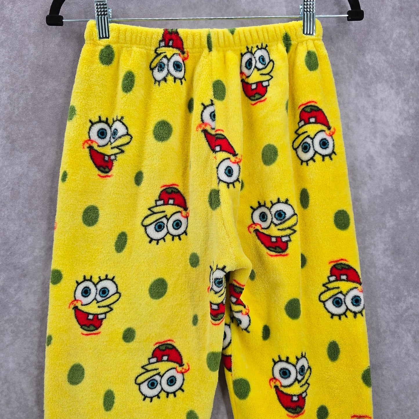 Yellow Spongebob Face Funky Fleece Sleep Bottoms Pajama Pants M Medium