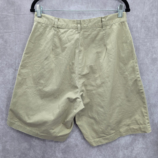 Real Comfort Tan Flat Front Bermuda Bottoms Cotton Pants Shorts Plus 14