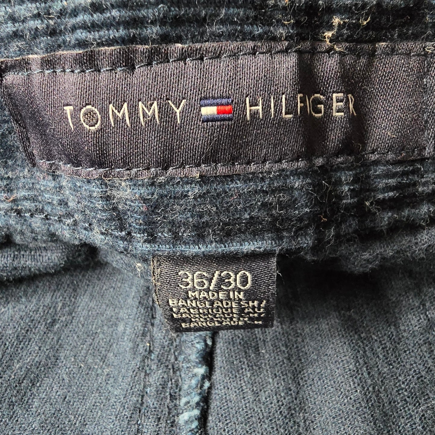 Tommy Hilfiger Blue Corduroy Vintage Preppy Pants Formal Bottoms Men's 36x30