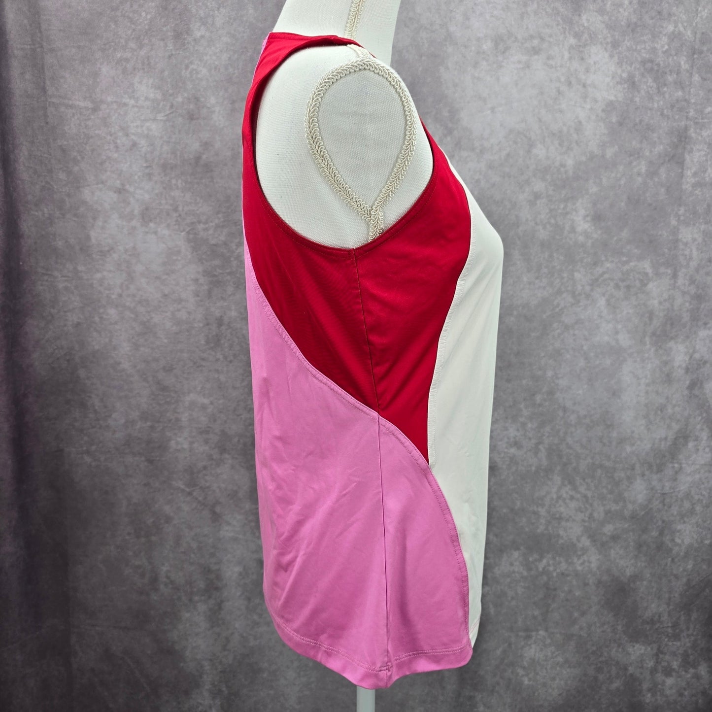 Fila White Red Pink Muscle Tee Tank Sleeveless Activewear Sportswear Top Small