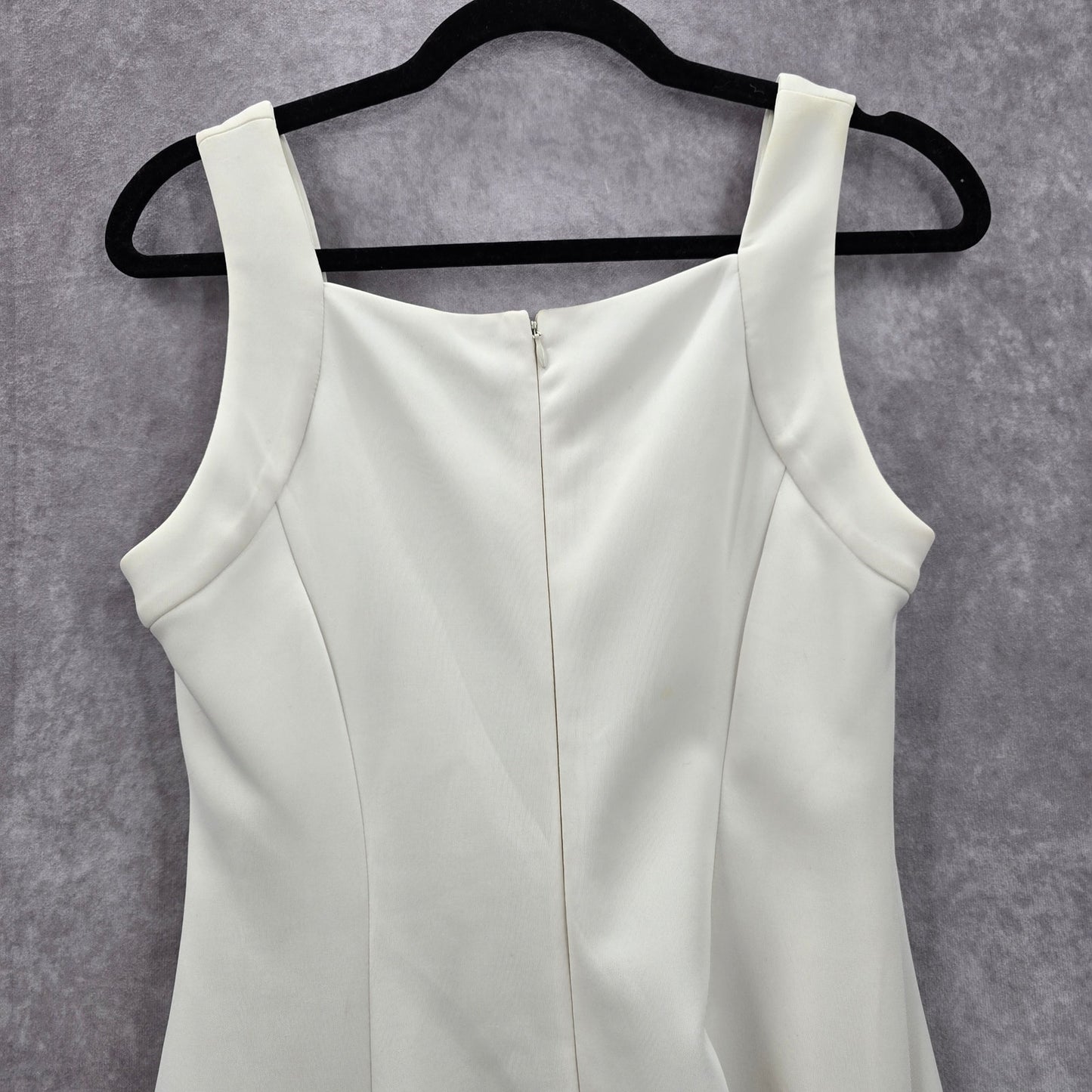 Donna Ricco White Sleeve Less Lace Zipper Y2K Retro Indie Flare Dress 8