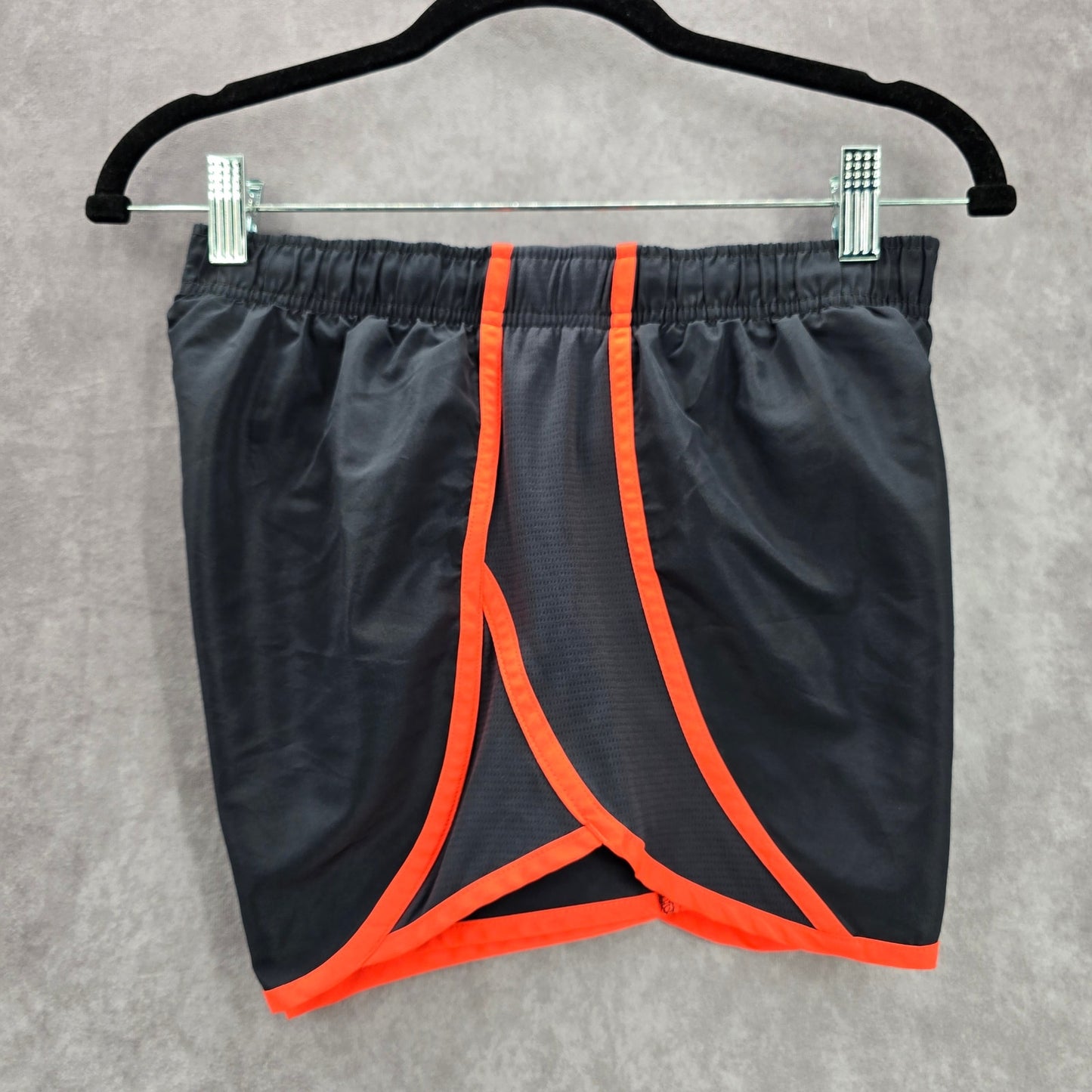 Gray Orange Stripe Running Jogger Athletic Active Shorts Bottoms Pants Medium