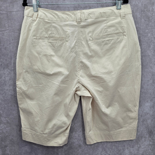 Kim Rogers Tan Bermuda Flat Front Bottoms Pants Shorts Cotton Plus 14