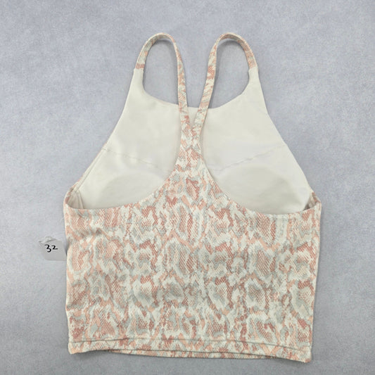 Old Navy Active Powersoft Cream Animal Crop Sports Bra Swim Top XS Extra Small