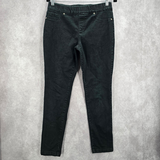 Faded Glory Black Skinny Pullon Jeggings Straight Cotton Stretch M Medium 10