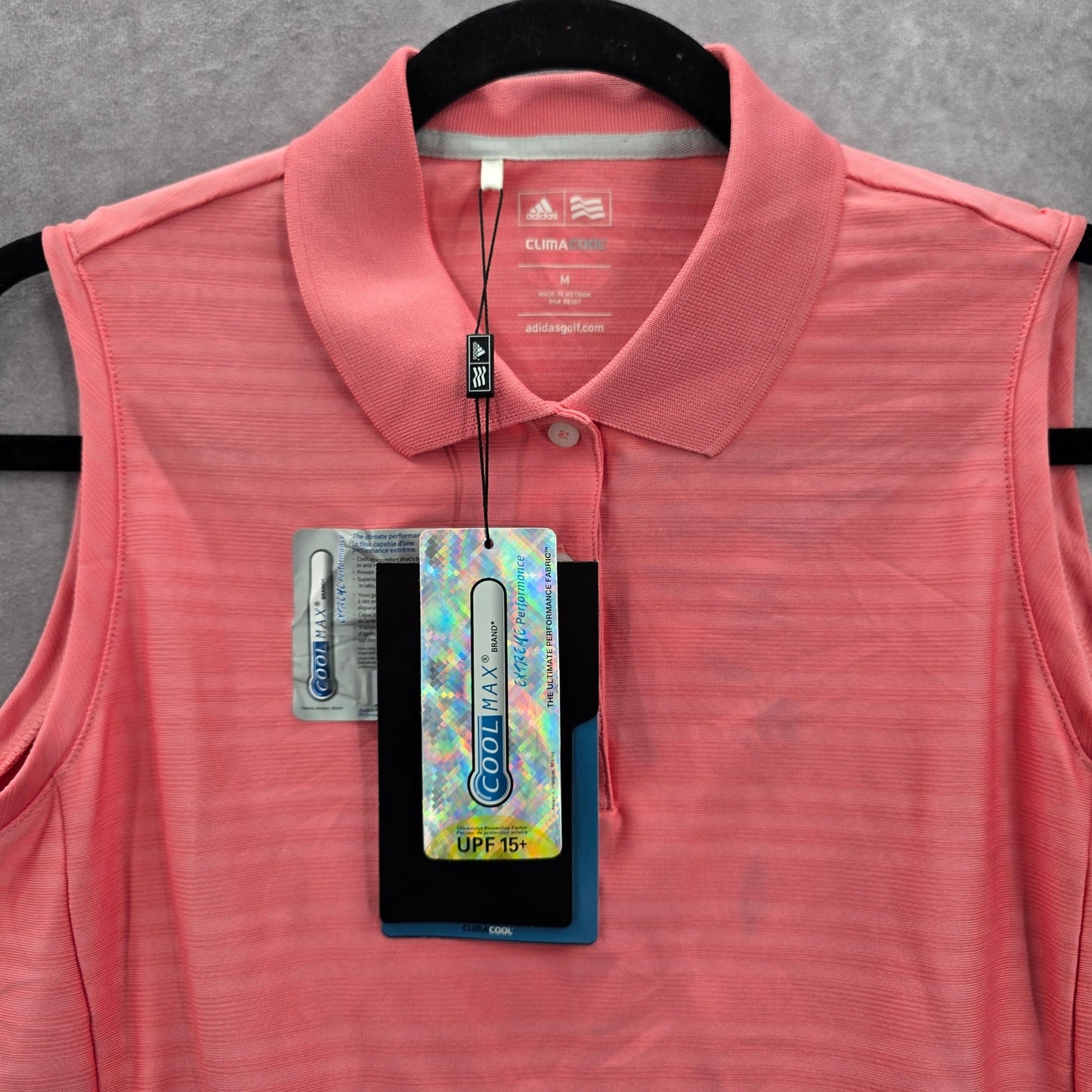 Adidas Pink Flamingo Clima Cool Golf Sports Active Sleeveless Shirt Top M Medium