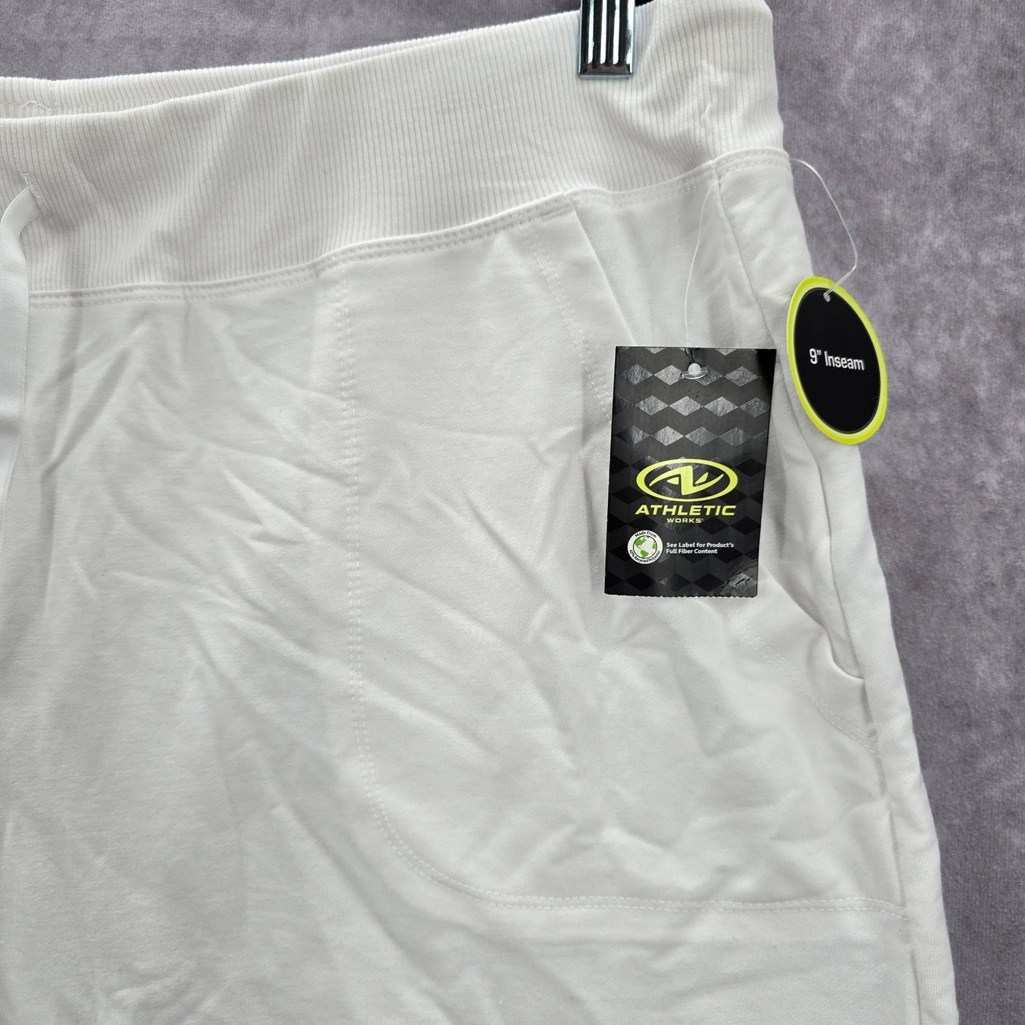 Athletic Works White Running Casual Beach Sports Active Pants Shorts Plus XXL 2X