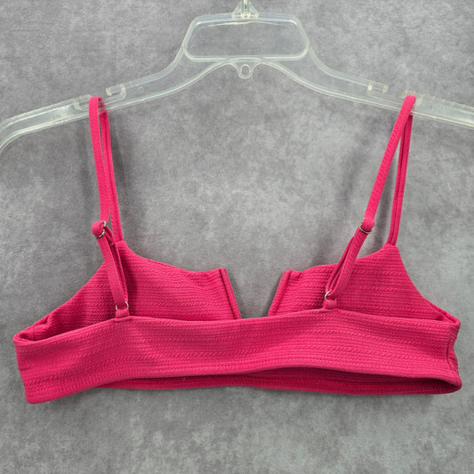 Pink Bikini Top Adjustable Strap Pull On Swimwear Swimsuit Small