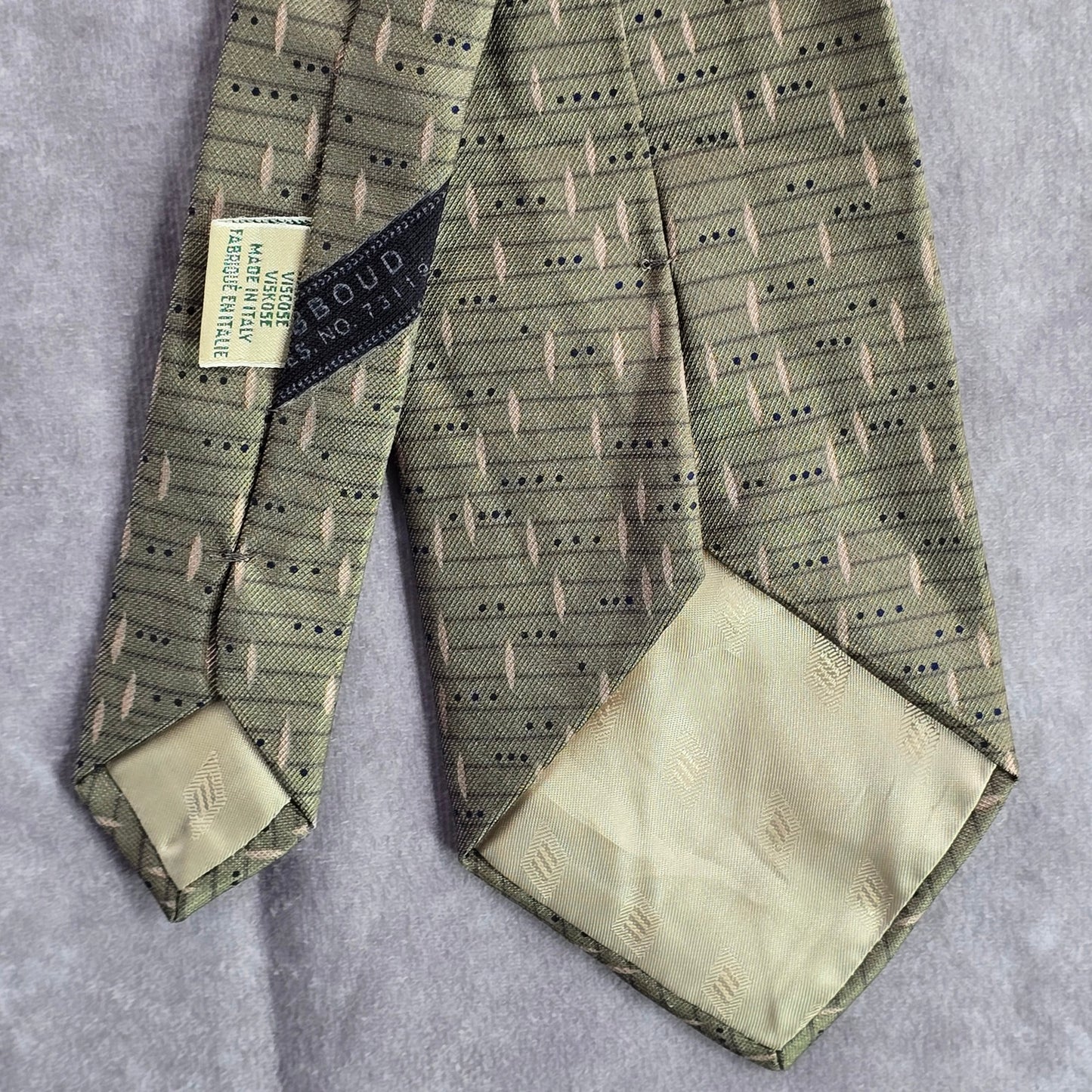 Joseph Abboud Green Geometric Stripe Executive Corporate Dot Men's Neck Tie
