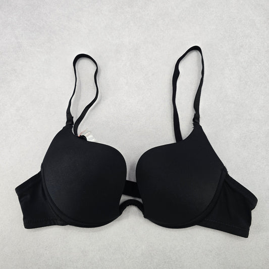 Black Padded Wired Push Up Plunge Bra Bikini Bralette Swim Top 34B