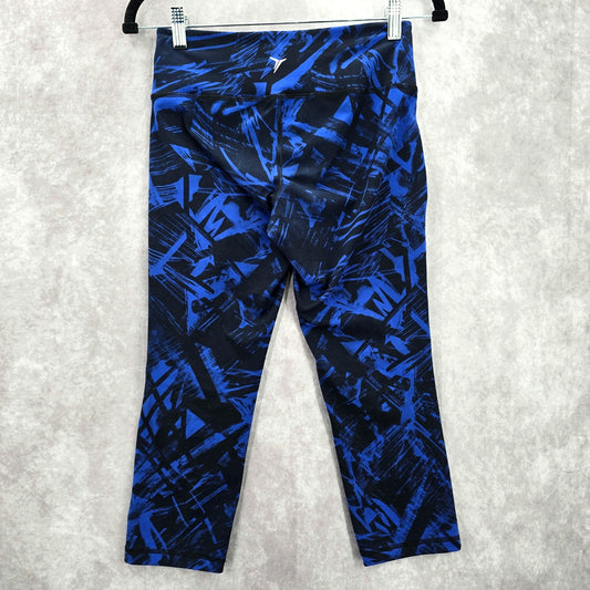 Old Navy Active Blue Black Geometric Cropped Legging Pants Bottoms Small