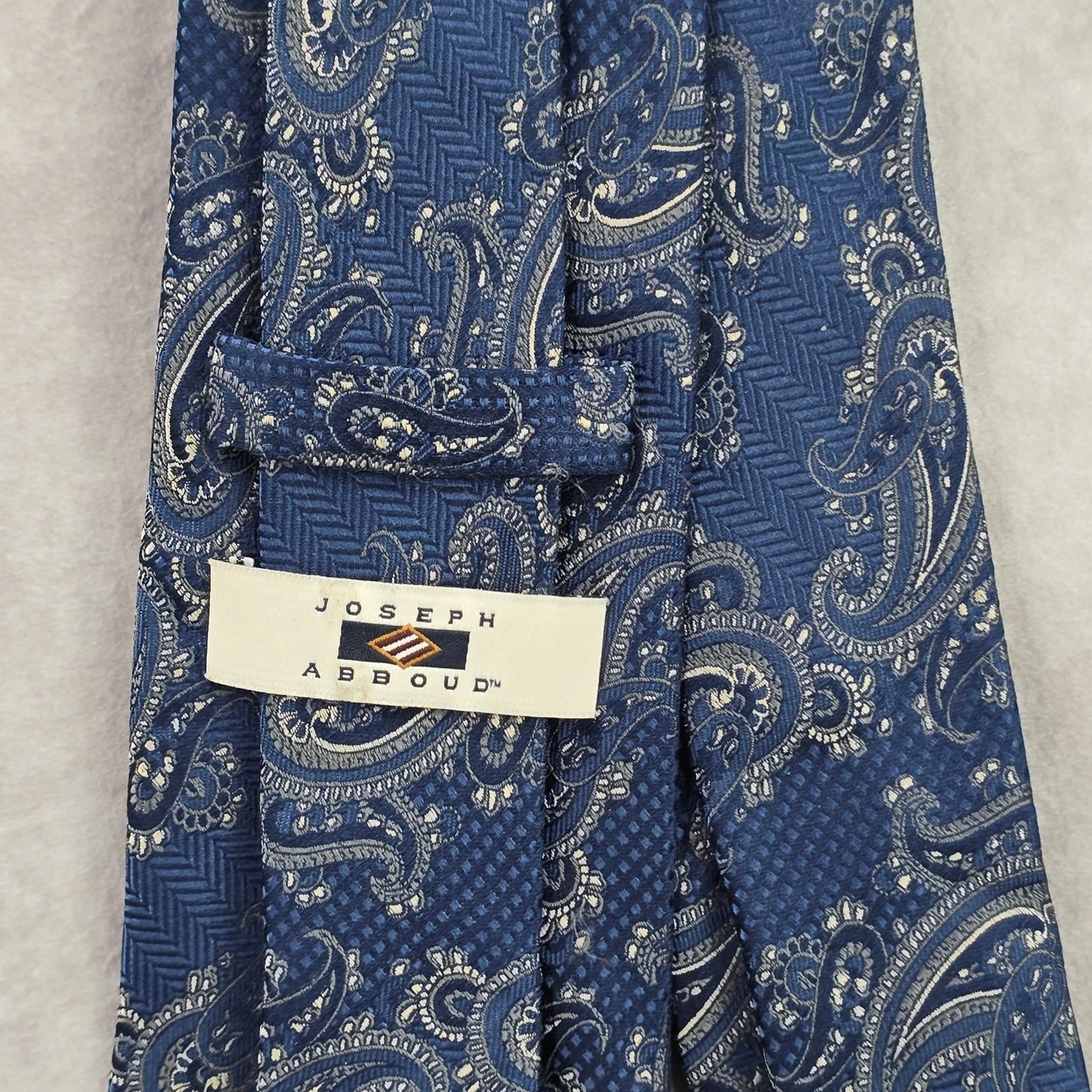 Joseph Abboud Royal Blue Gold Floral Paisley Executive Silk Neck Tie Men's