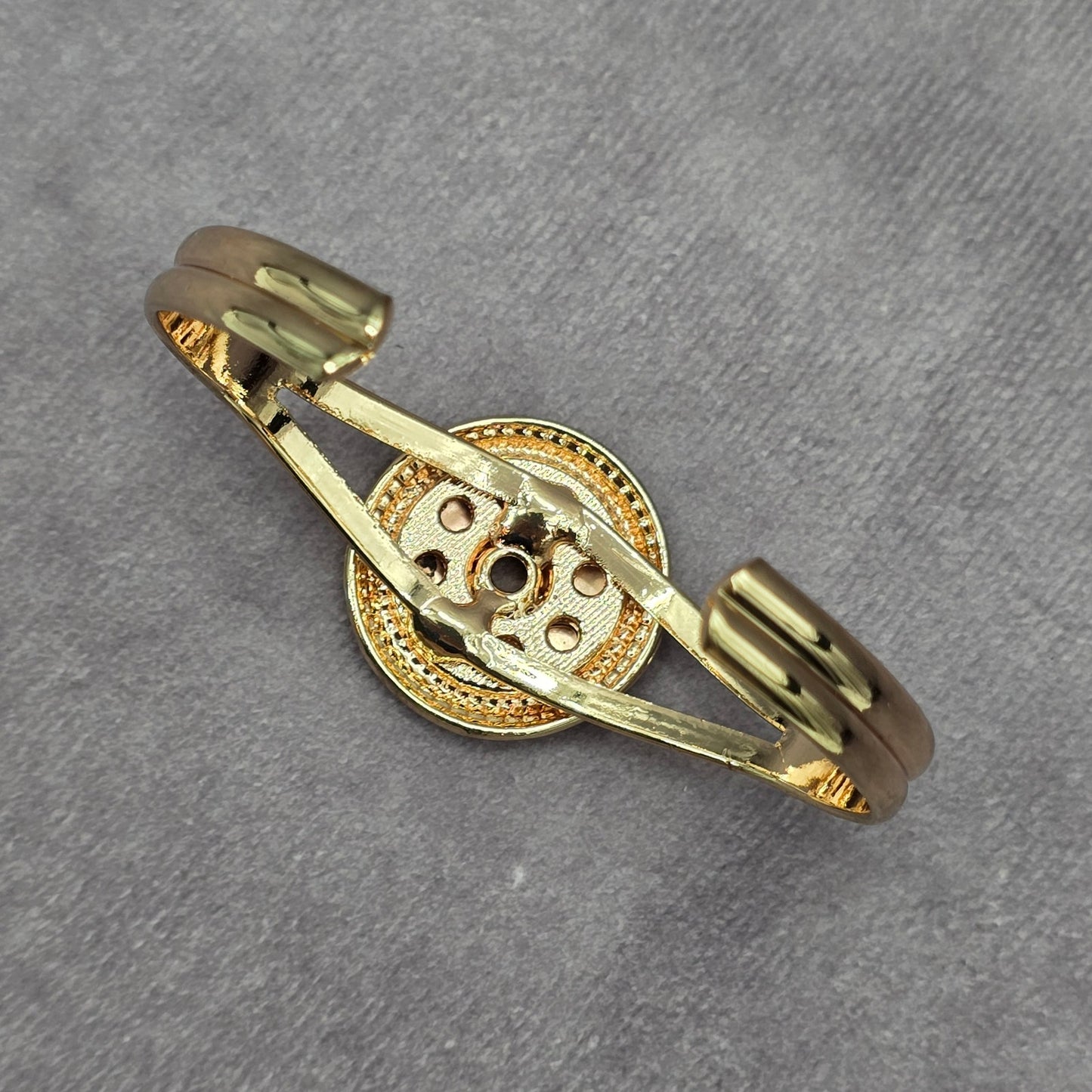 Gold Circle Cuff Adjustable Bracelet Boho Retro Fashion Jewelry